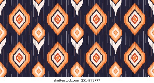 Ethnic ikat seamless pattern.beautiful pattern. folk embroidery,bohemian style,aztec geometric art ornament print.ethnic abstract art.Seamless fabric.design for fabric, carpet, wallpaper, clothing.