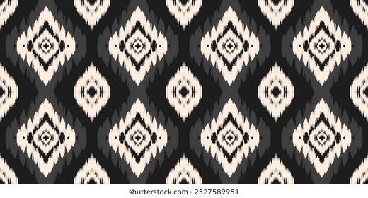 Ethnic ikat seamless pattern.beautiful pattern. folk embroidery,bohemian style,aztec geometric art print.ethnic ikat abstract art.Seamless fabric. Ikat design for fabric, carpet, wallpaper, clothing.