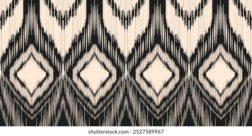Ethnic ikat seamless pattern.beautiful pattern. folk embroidery,bohemian style,aztec geometric art print.ethnic ikat abstract art.Seamless fabric. Ikat design for fabric, carpet, wallpaper, clothing.