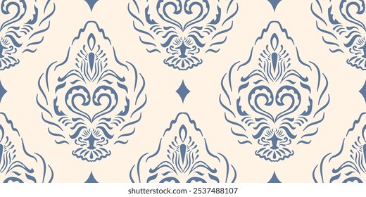 Ethnic ikat seamless pattern.beautiful pattern. floral embroidery, bohemian style, abstract flower art print. ethnic ikat abstract art. seamless fabric. ikat design for fabric, wallpaper, clothing.