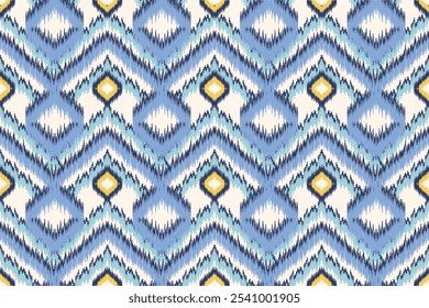 Ethnic ikat seamless pattern.beautiful pattern. floral embroidery, bohemian style, abstract flower art print. ethnic ikat abstract art. seamless fabric. ikat design for fabric, wallpaper, clothing.