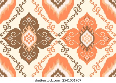 Padrão perfeito padrão. padrão bonito. bordado floral, estilo boêmio, arte abstrata da flor. arte abstrata étnica ikat. tecido sem costura. design do ikat para tecido, papel de parede, roupas.