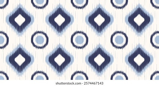 Ethnic ikat seamless pattern.beautiful pattern. floral embroidery, bohemian style, abstract flower art print. ethnic ikat abstract art. seamless fabric. ikat design for fabric, wallpaper, clothing.