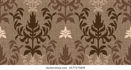Ethnic ikat seamless pattern.beautiful pattern. floral embroidery, bohemian style, abstract flower art print. ethnic ikat abstract art. seamless fabric. ikat design for fabric, wallpaper, clothing.	