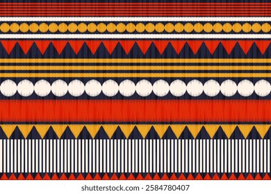 Ethnic ikat seamless pattern.beautiful pattern. floral embroidery, bohemian style, abstract flower art print. ethnic ikat abstract art. seamless fabric. ikat design for fabric, wallpaper, clothing.	