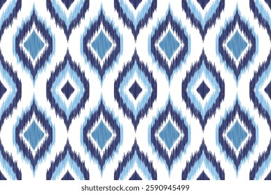 Ethnic ikat seamless pattern.beautiful pattern. floral embroidery, bohemian style, abstract flower art print. ethnic ikat abstract art. seamless fabric. ikat design for fabric, wallpaper, clothing.