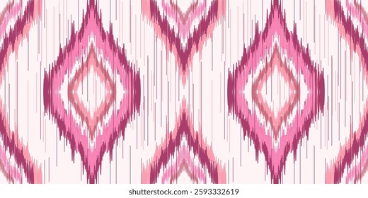 Ethnic ikat seamless pattern.beautiful pattern. floral embroidery, bohemian style, abstract flower art print. ethnic ikat abstract art. seamless fabric. ikat design for fabric, wallpaper, clothing.	