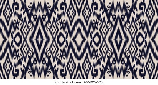 Ethnic ikat seamless pattern.beautiful pattern. floral embroidery, bohemian style, abstract flower art print. ethnic ikat abstract art. seamless fabric. ikat design for fabric, wallpaper, clothing.	