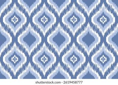 Ethnic ikat seamless pattern.beautiful pattern. floral embroidery, bohemian style, abstract flower art print. ethnic ikat abstract art. seamless fabric. ikat design for fabric, wallpaper, clothing