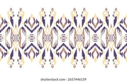 Ethnic ikat seamless pattern.beautiful pattern. floral embroidery, bohemian style, abstract flower art print ,ethnic ikat abstract art. seamless fabric. ikat design for fabric, wallpaper.