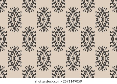 Ethnic ikat seamless pattern.beautiful pattern. floral embroidery, bohemian style, abstract flower art print. ethnic ikat abstract art. seamless fabric. ikat design for fabric, wallpaper, clothing