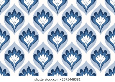 Patrón inconsútil étnico ikat. patrón hermoso. bordado floral, estilo bohemio, impresión abstracta del arte de la flor. arte abstracto étnico ikat. tela inconsútil. diseño ikat para la tela, el Fondo de pantalla, la ropa.