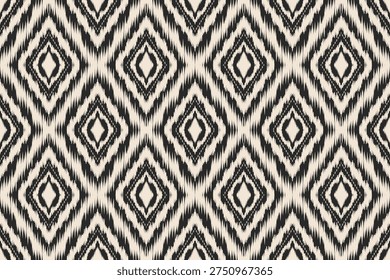 Ethnic ikat seamless pattern.beautiful pattern. floral embroidery, bohemian style, abstract flower art print. ethnic ikat abstract art. seamless fabric. ikat design for fabric, wallpaper, clothing