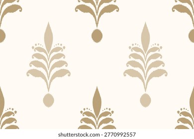 Ethnic ikat seamless pattern.beautiful pattern. floral embroidery, bohemian style, abstract flower art print. ethnic ikat abstract art. seamless fabric. ikat design for fabric, wallpaper, clothing