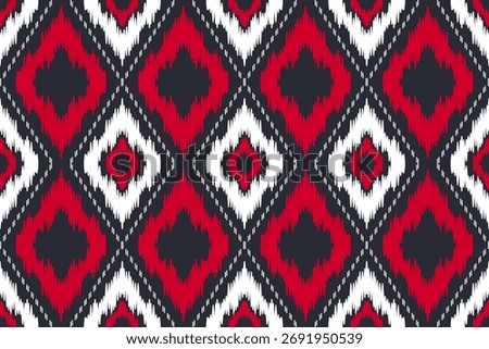 Ethnic ikat seamless pattern.beautiful pattern. floral embroidery, bohemian style, abstract flower art print. ethnic ikat abstract art. seamless fabric. ikat design for fabric, wallpaper, clothing.
