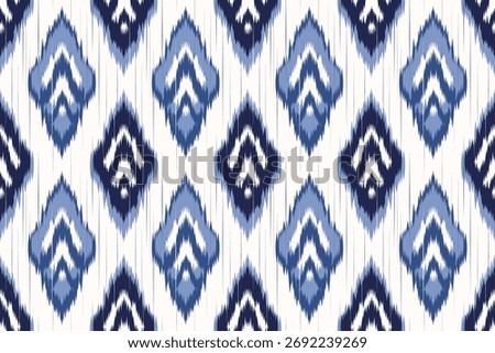 Ethnic ikat seamless pattern.beautiful pattern. floral embroidery, bohemian style, abstract flower art print. ethnic ikat abstract art. seamless fabric. ikat design for fabric, wallpaper, clothing.