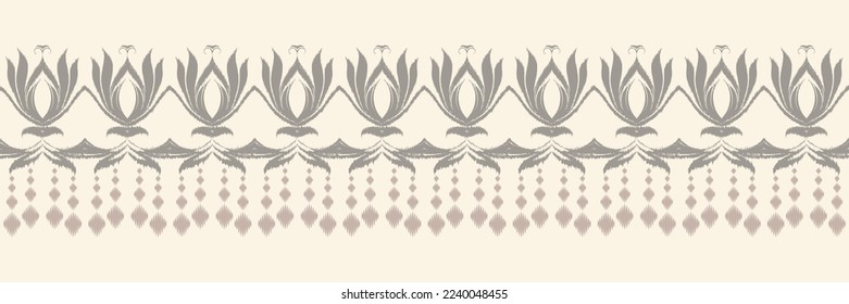 Diseño vectorial digital de rayas de ikat de origen étnico textil sin fisuras para Print saree Kurti Borneo Tejidos símbolos de pincel de borde swatches elegantes