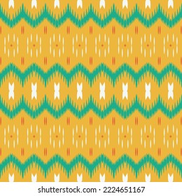 Ethnic ikat stripes batik textile seamless pattern digital vector design for Print saree Kurti Borneo Fabric border brush symbols swatches designer