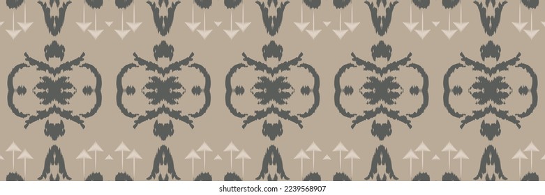 Ethnic ikat stripes batik textile seamless pattern digital vector design for Print saree Kurti Borneo Fabric border brush symbols swatches stylish
