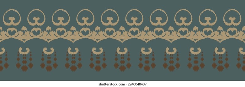 Ethnic ikat stripes batik textile seamless pattern digital vector design for Print saree Kurti Borneo Fabric border brush symbols swatches designer