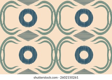 Ethnic ikat traditional motif fabric pattern geometric style.African Ikat embroidery Ethnic oriental pattern white cream brown background wallpaper. Abstract,vector.Texture,frame,decoration.