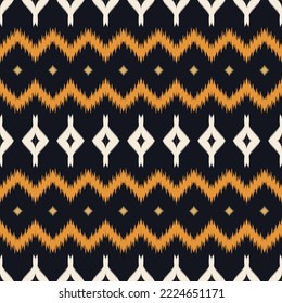 Ethnic ikat triangle batik textile seamless pattern digital vector design for Print saree Kurti Borneo Fabric border brush symbols swatches cotton