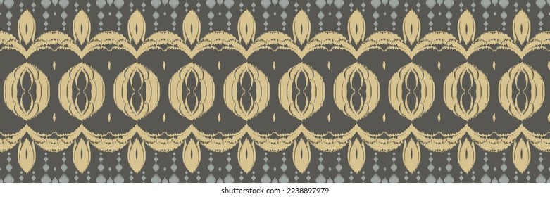 Ethnic ikat triangle batik textile seamless pattern digital vector design for Print saree Kurti Borneo Fabric border brush symbols swatches stylish
