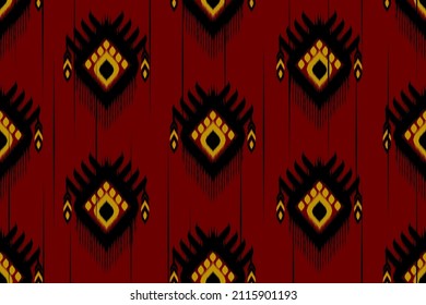 Patrón inquebrantable de la tribu de los ikat étnicos. Diseño para fondo, ilustración, tela, batik, ropa, envoltura, papel pintado, alfombra, bordado