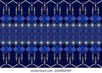 Ethnic ikat tribal seamless pattern. Indian Aztec fabric carpet ornament native boho chevron textile. Geometric African American oriental trend vector illustrations. Embroidery style background.