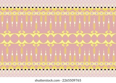 Ethnic ikat tribal seamless pattern. Indian Aztec fabric carpet ornament native boho chevron textile. Geometric African American oriental trend vector illustrations. Embroidery style background.