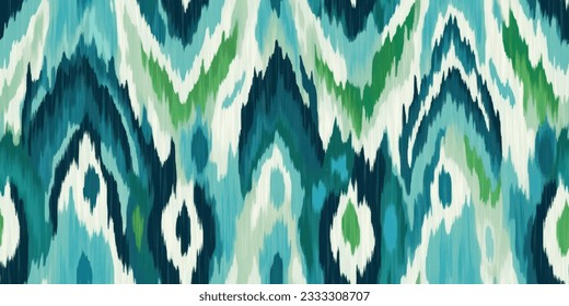 Ethnic Ikat tropical seamless pattern pastel tone. Abstract traditional folk antique graphic fabric line.  tribal embroidery stitch ikat repeat pattern 