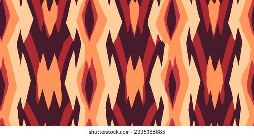 Ethnic Ikat tropical seamless pattern pastel tone. Abstract traditional folk antique graphic fabric line.  tribal embroidery stitch ikat repeat pattern 