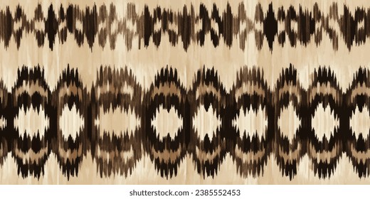 Ethnic Ikat tropical seamless pattern pastel tone. Abstract traditional folk antique graphic fabric line.Tribal embroidery stitch ikat repeat pattern.