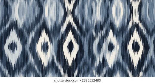 Ethnic Ikat tropical seamless pattern pastel tone. Abstract traditional folk antique graphic fabric line.Tribal embroidery stitch ikat repeat pattern.