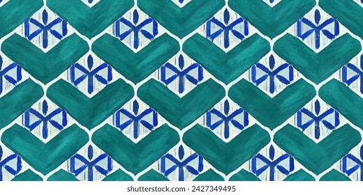 Ethnic Ikat tropical seamless pattern pastel tone. Abstract traditional folk antique graphic fabric line. tribal embroidery stitch ikat repeat pattern.