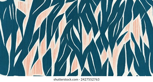 Ethnic Ikat tropical seamless pattern. Motif ethnic handmade beautiful Ikat art.Ikat ethnic tribal, boho colors seamless wallpaper. Abstract traditional folk antique graphic fabric line.