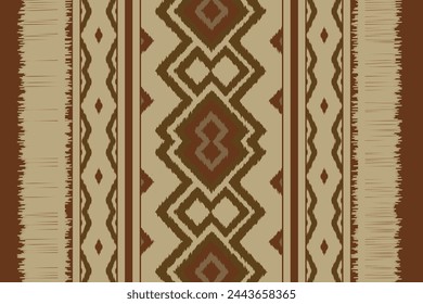 Étnico Ikat tropical sin patrón de tono pastel. Línea de tela gráfica antigua tradicional folk abstracto. patrón de repetición de ikat bordado tribal