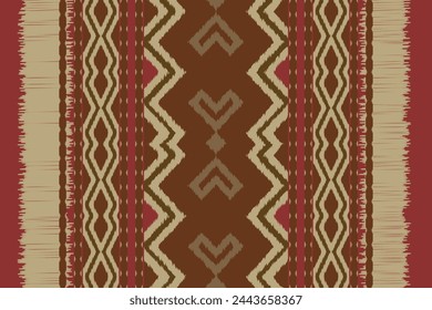 Ethnic Ikat tropical seamless pattern pastel tone. Abstract traditional folk antique graphic fabric line.  tribal embroidery stitch ikat repeat pattern