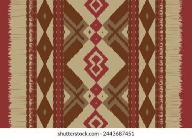 Ethnic Ikat tropical seamless pattern pastel tone. Abstract traditional folk antique graphic fabric line.  tribal embroidery stitch ikat repeat pattern