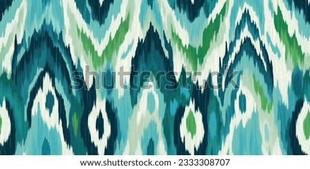Ethnic Ikat tropical seamless pattern pastel tone. Abstract traditional folk antique graphic fabric line.  tribal embroidery stitch ikat repeat pattern  ストックフォト © 