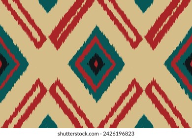 Ethnic ikat tropical traditional pattern folk antique background. Art graphic print design for carpet fabric texture textile wallpaper background backdrop rug.
