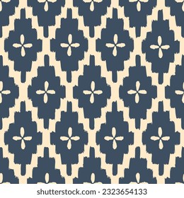 Patrón vector de Ikat étnico en estilo azteca indio mexicano para textiles, papel tapiz, papel de envolver, manta, alfombra
