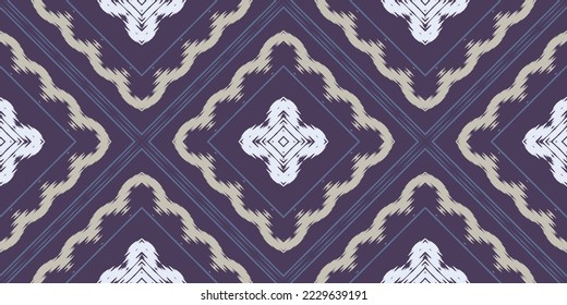 Ethnic Ikkat or Ikat pattern tribal cross Seamless Pattern. Ethnic Geometric Batik Ikkat Digital vector textile Design for Prints Fabric saree Mughal brush symbol Swaths texture Kurti Kurtis Kurtas