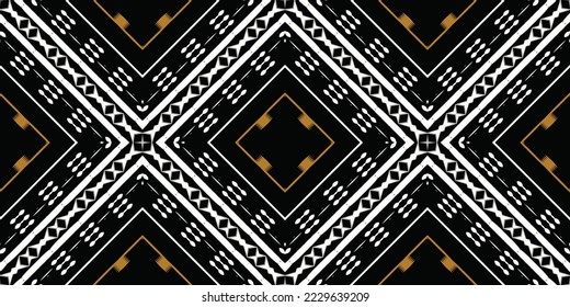 Ethnic Ikkat or Ikat pattern tribal Aztec Seamless Pattern. Ethnic Geometric Batik Ikkat Digital vector textile Design for Prints Fabric saree Mughal brush symbol Swaths texture Kurti Kurtis Kurtas