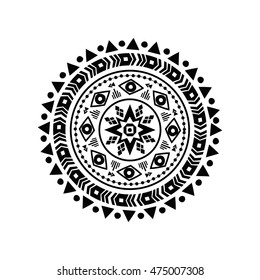 Ethnic illustration, tribal, American Indians traditional symbol. Isolated.