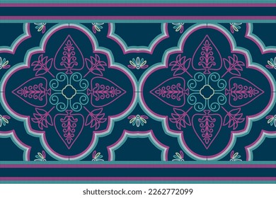 La etnia de la India Bhandhani es un patrón sin fisuras. Ornamento de damasco con patrón de Bandhani tradicional de la India, motivo indio, elemento floral para el patrón de azulejos, saree bandhani, fondo, sarong, bordado de tela