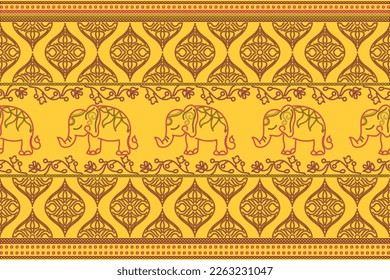 Ethnic India Bhandhani seamless pattern. Traditional Ethnic India Bandhani pattern damask ornament, Indian motif, floral element for tile pattern, bandhani saree, background, sarong, fabric embroidery
