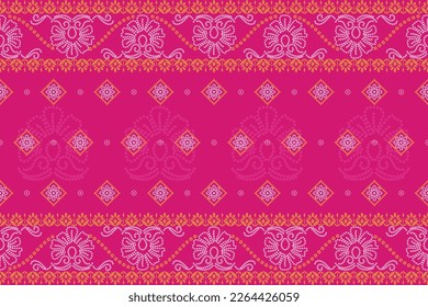 Ethnic India Bhandhani seamless pattern. Traditional Ethnic India Bandhani pattern damask ornament, Indian motif, floral element for tile pattern, bandhani saree, background, sarong, fabric embroidery