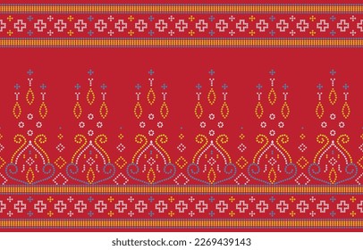 Ethnic India Bhandhani seamless pattern. Traditional Ethnic India Bandhani pattern damask ornament, Indian motif, floral element for tile pattern, bandhani saree, background, sarong, fabric embroidery