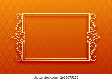 ethnic indian floral swirl frame with empty space vector